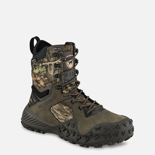 Irish Setter VaprTrek Men's 8-inch Waterproof Leather Insulated Mossy Oak® Camo Boot Style 3943