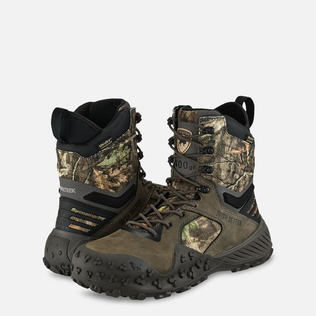Irish Setter VaprTrek Men's 8-inch Waterproof Leather Insulated Mossy Oak® Camo Boot Style 3943